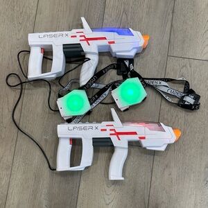 White and Red VR Laser Tag Blasters